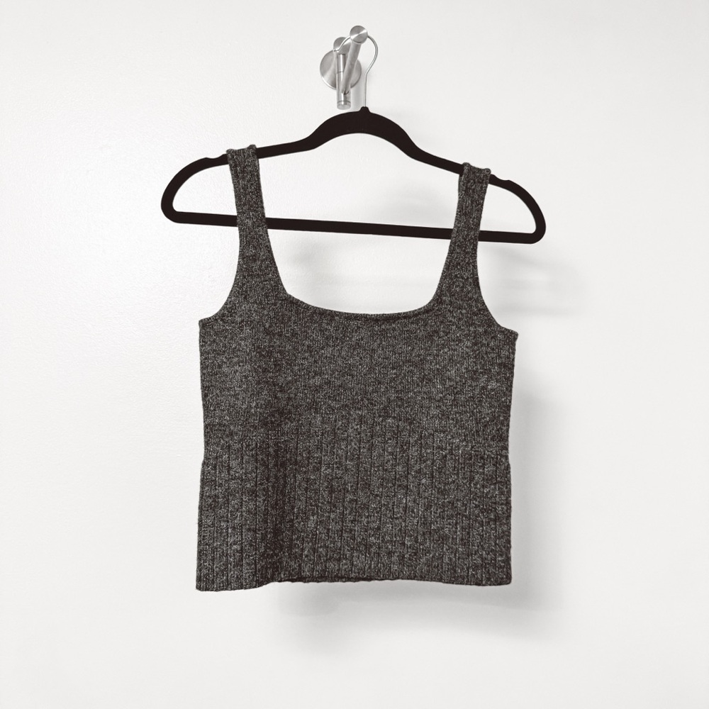 MDRN‎ Modern Citizen Winter NYE Chic Sleeveless Sweater Tank Top Gray Small